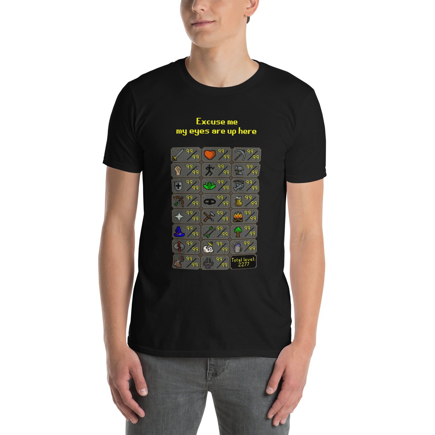 Max Stats Unisex T-Shirt | Total Level 2277 | Short-Sleeve | Old School RuneScape Inspired