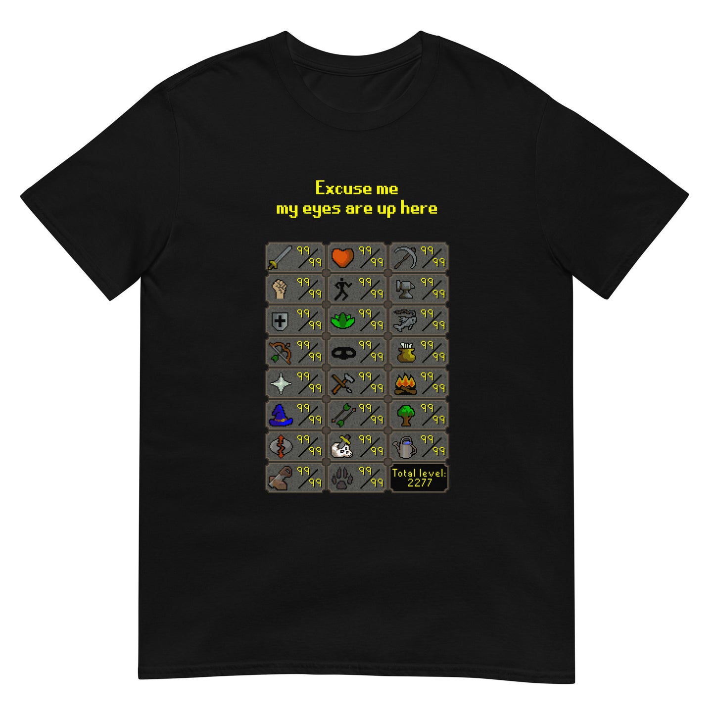 Max Stats Unisex T-Shirt | Total Level 2277 | Short-Sleeve | Old School RuneScape Inspired