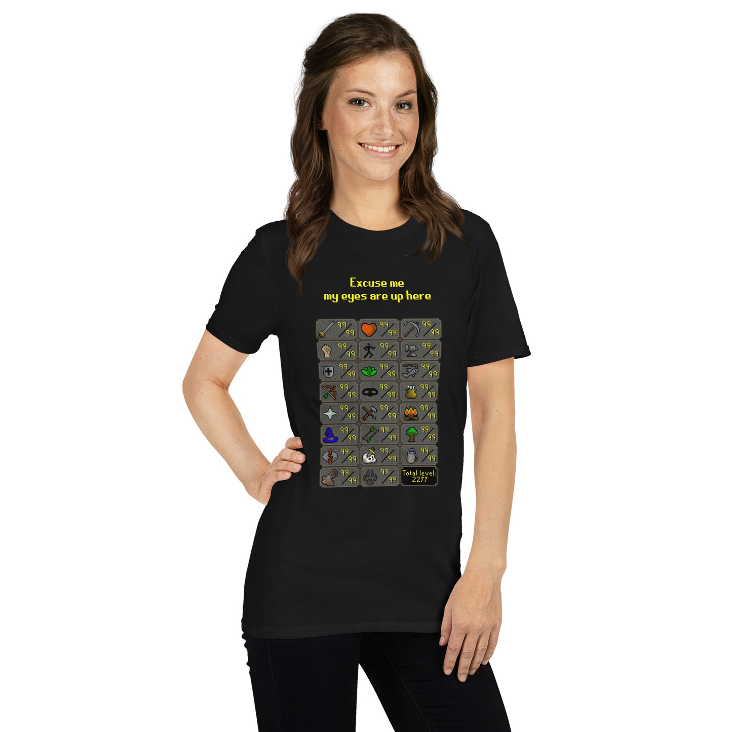 Max Stats Unisex T-Shirt | Total Level 2277 | Short-Sleeve | Old School RuneScape Inspired