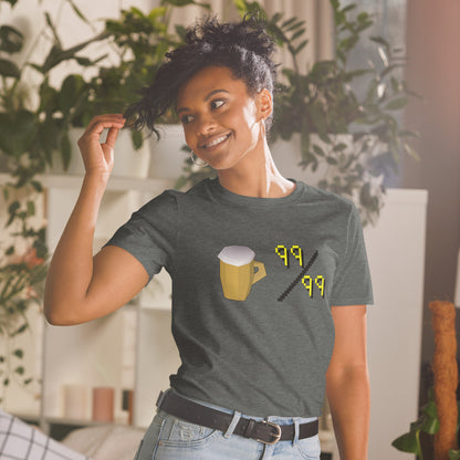 Unisex Beer Level 99 T-Shirt | Short-Sleeve | Old School RuneScape Inspired