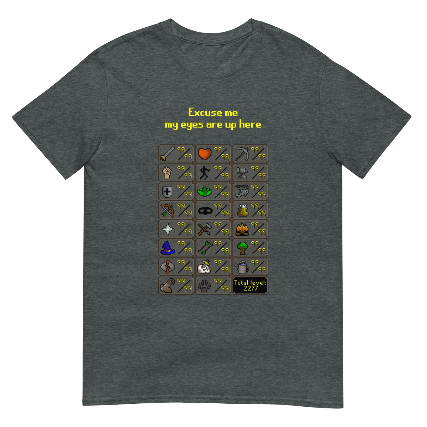 Max Stats Unisex T-Shirt | Total Level 2277 | Short-Sleeve | Old School RuneScape Inspired