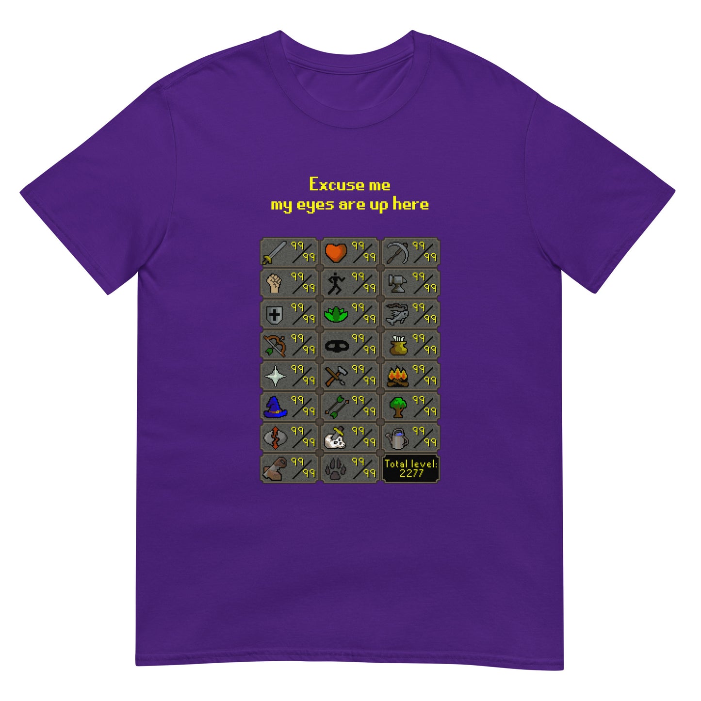 Max Stats Unisex T-Shirt | Total Level 2277 | Short-Sleeve | Old School RuneScape Inspired