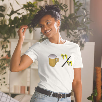 Unisex Beer Level 99 T-Shirt | Short-Sleeve | Old School RuneScape Inspired