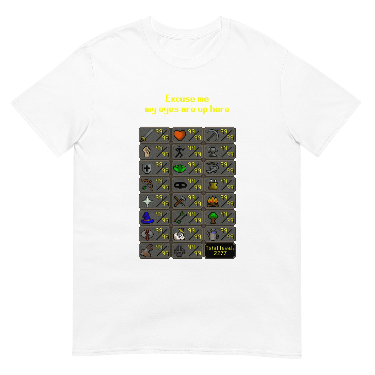 Max Stats Unisex T-Shirt | Total Level 2277 | Short-Sleeve | Old School RuneScape Inspired