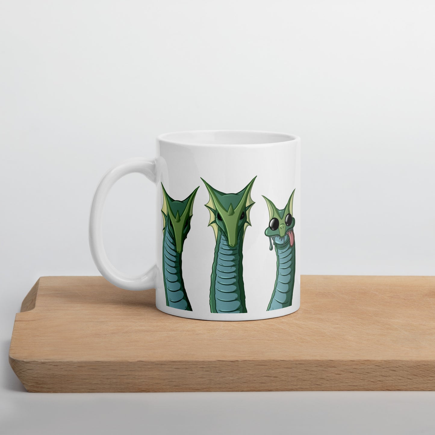 Hydra Mug Featuring Three Headed Dragon Meme | White Glossy Mug | Old School RuneScape Inspired