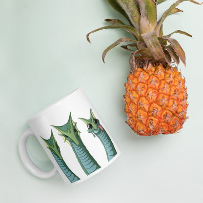 Hydra Mug Featuring Three Headed Dragon Meme | White Glossy Mug | Old School RuneScape Inspired